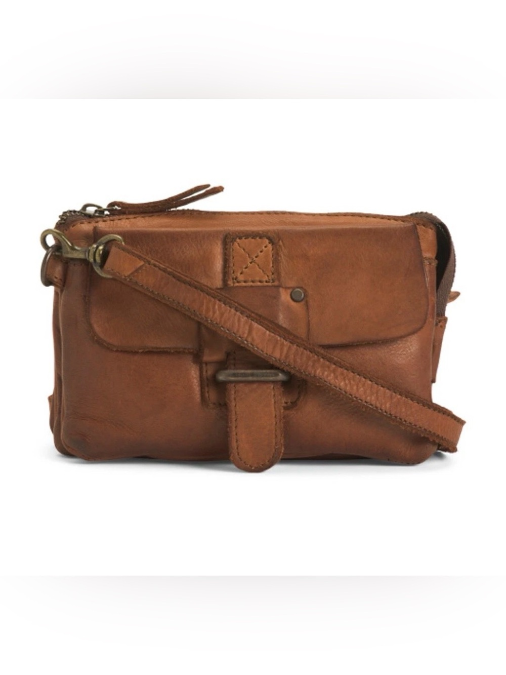Harbour 2nd Genuine Leather Crossbody Bag Cognac